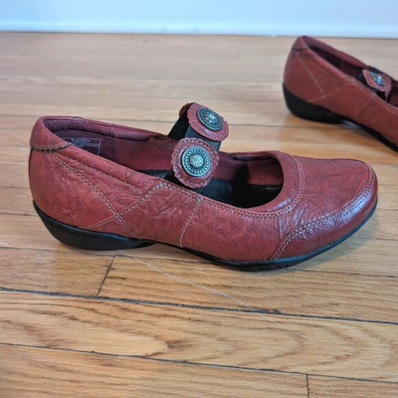 Taos Mary Jane Flats Leather Applique Red Comfort Ballet Shoes Walking Size 6 - Picture 9 of 13